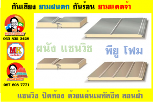 แผ่นแพนเนล หรือแผ่นผนัง ( Pannel Sandwiches PU Foam)