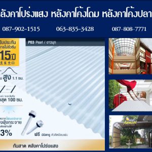 กันสาดแผ่นโปร่งแสง P03 สีขาวมุก Pearl